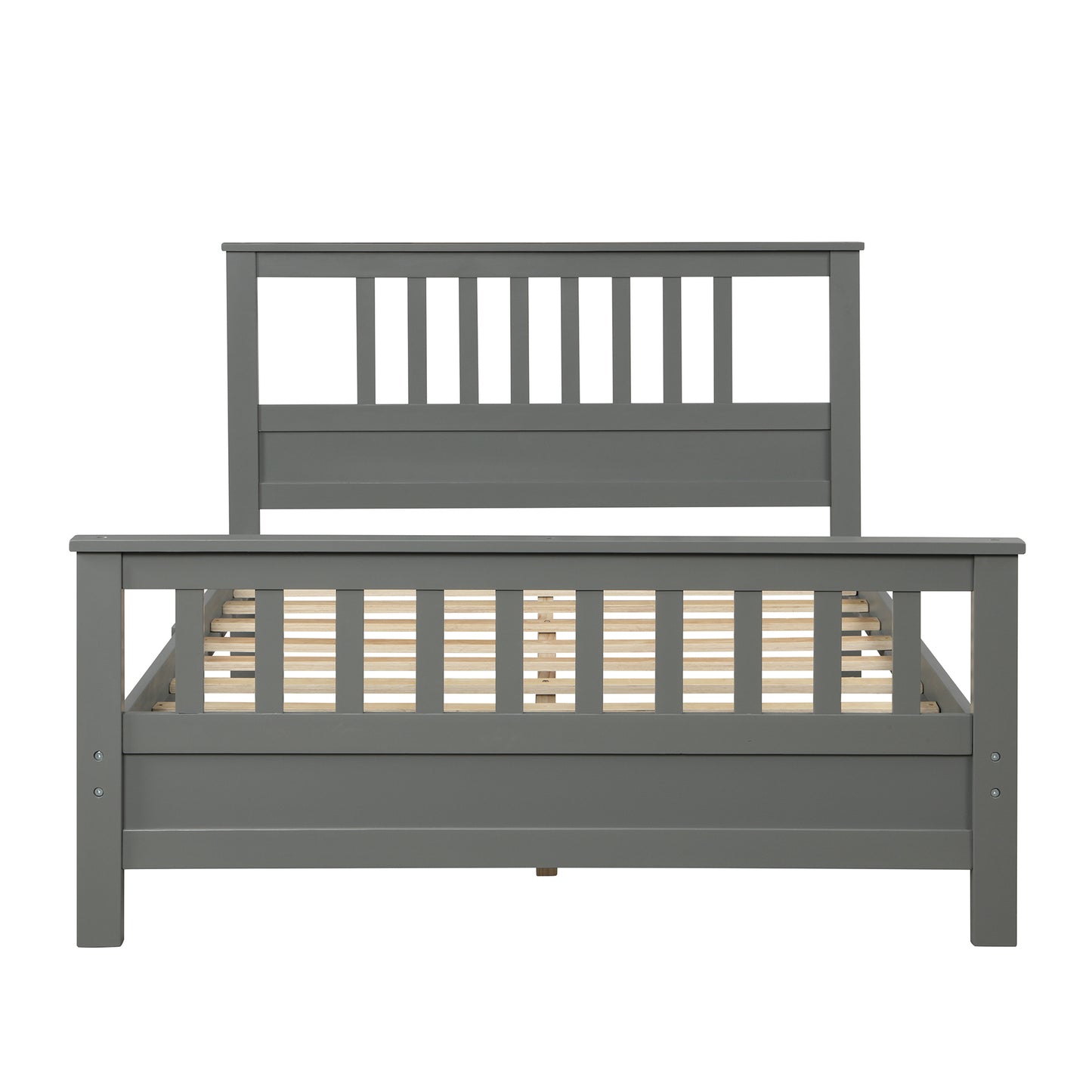 Pica Full Size Wood Platform Bed - Gray