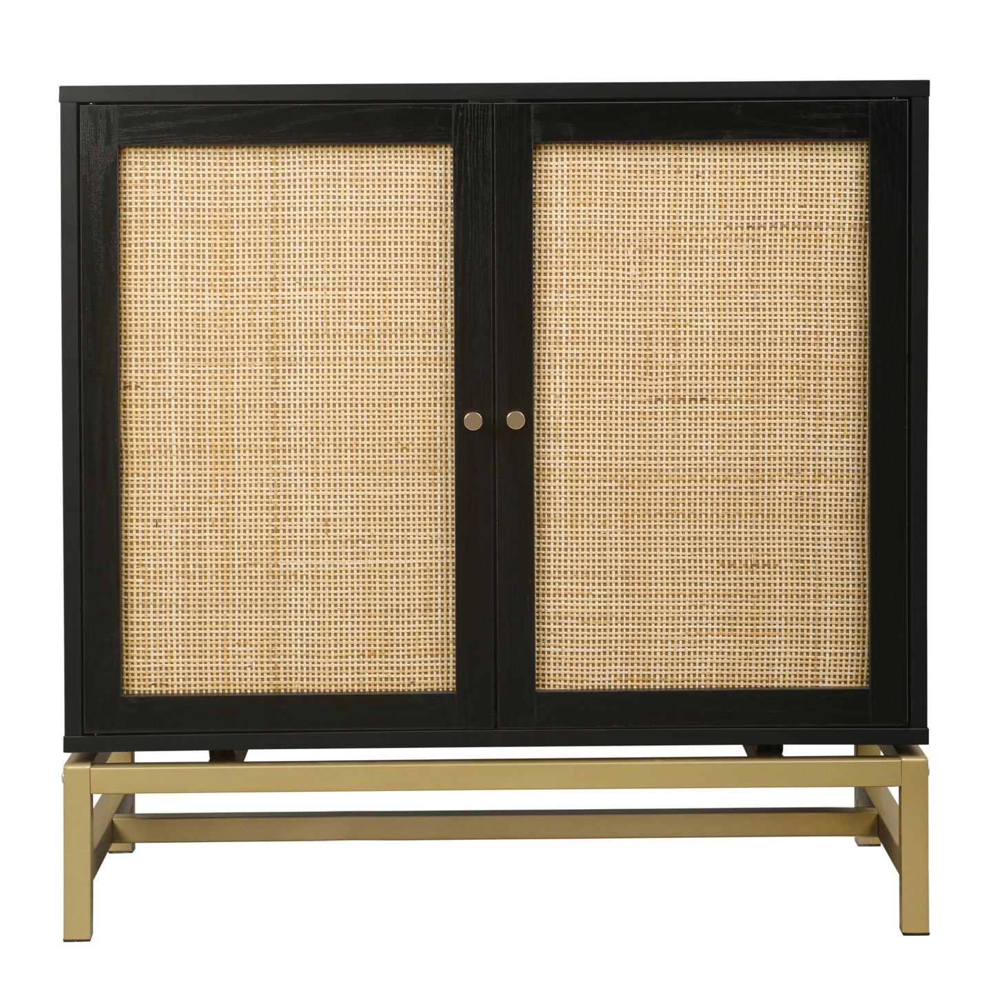 Rattan Black Frame Cabinet