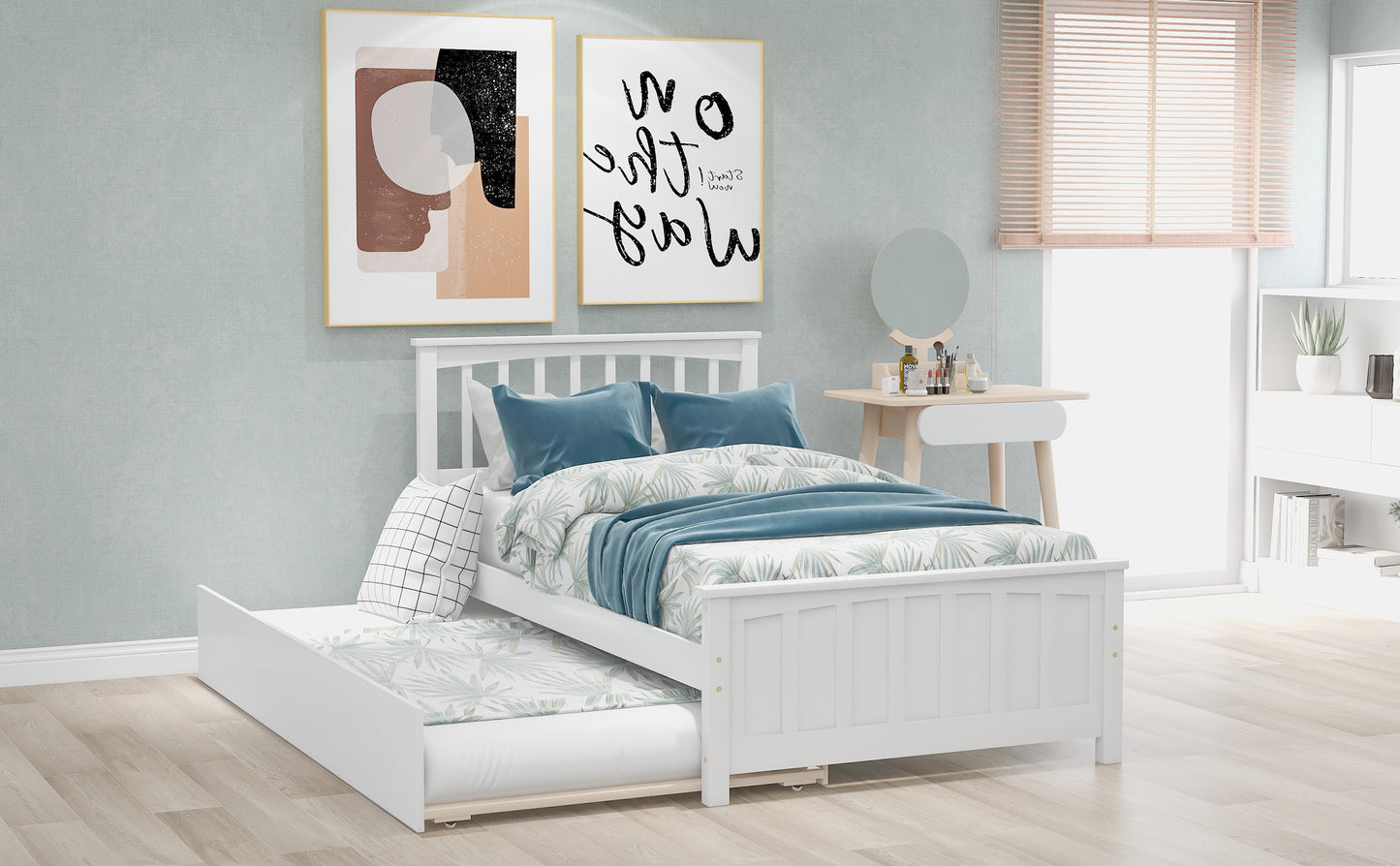 Dreamscape Twin Trundle Bed, Snow White