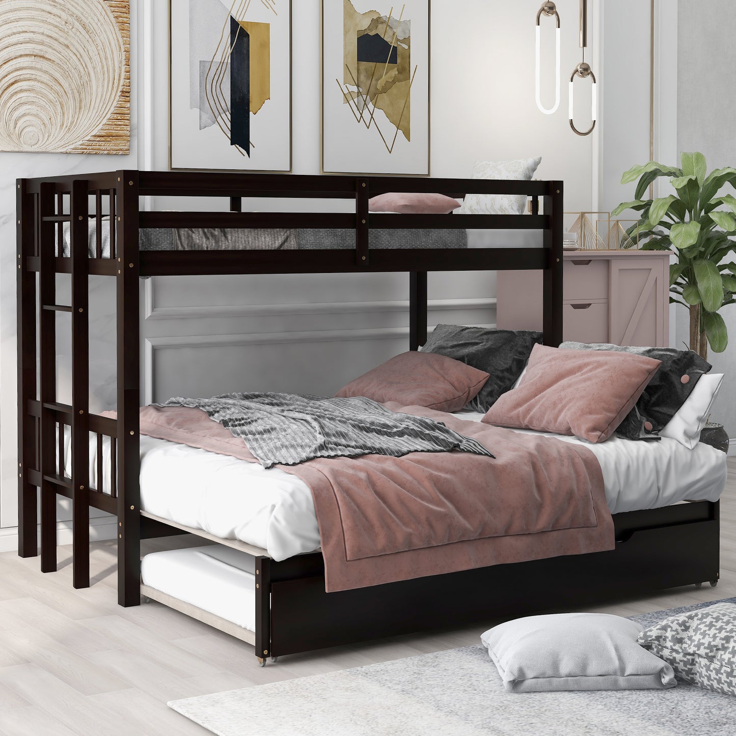 Espresso Dream Twin Trundle Bunk Bed
