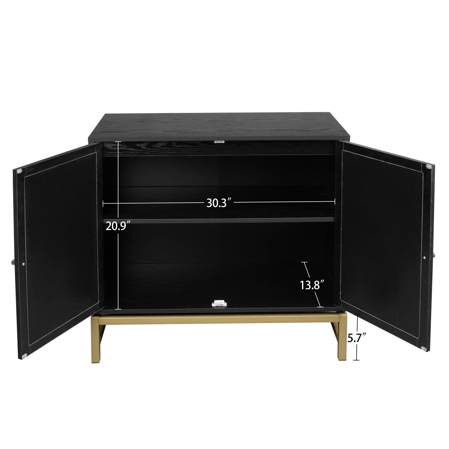Rattan Black Frame Cabinet