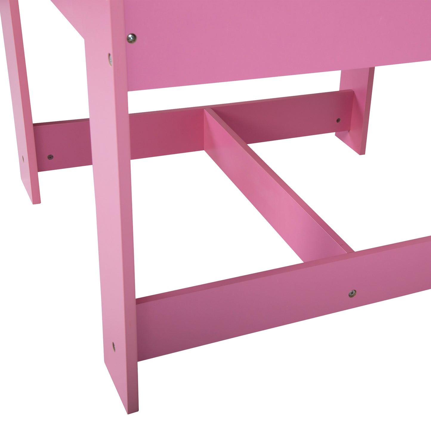 3-in-1 Kids Wood Table and 2 Chairs - Pink