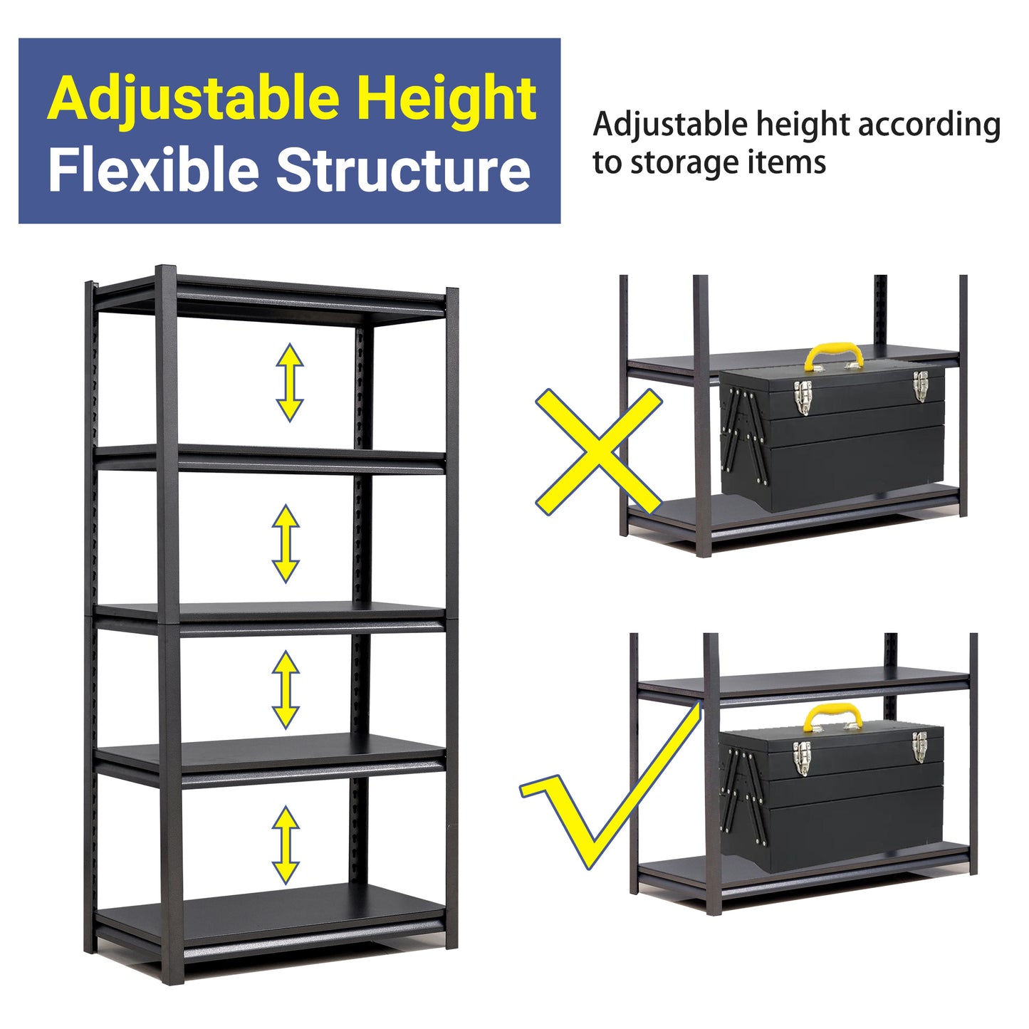Adjustable Metal Shelving Storage Solution