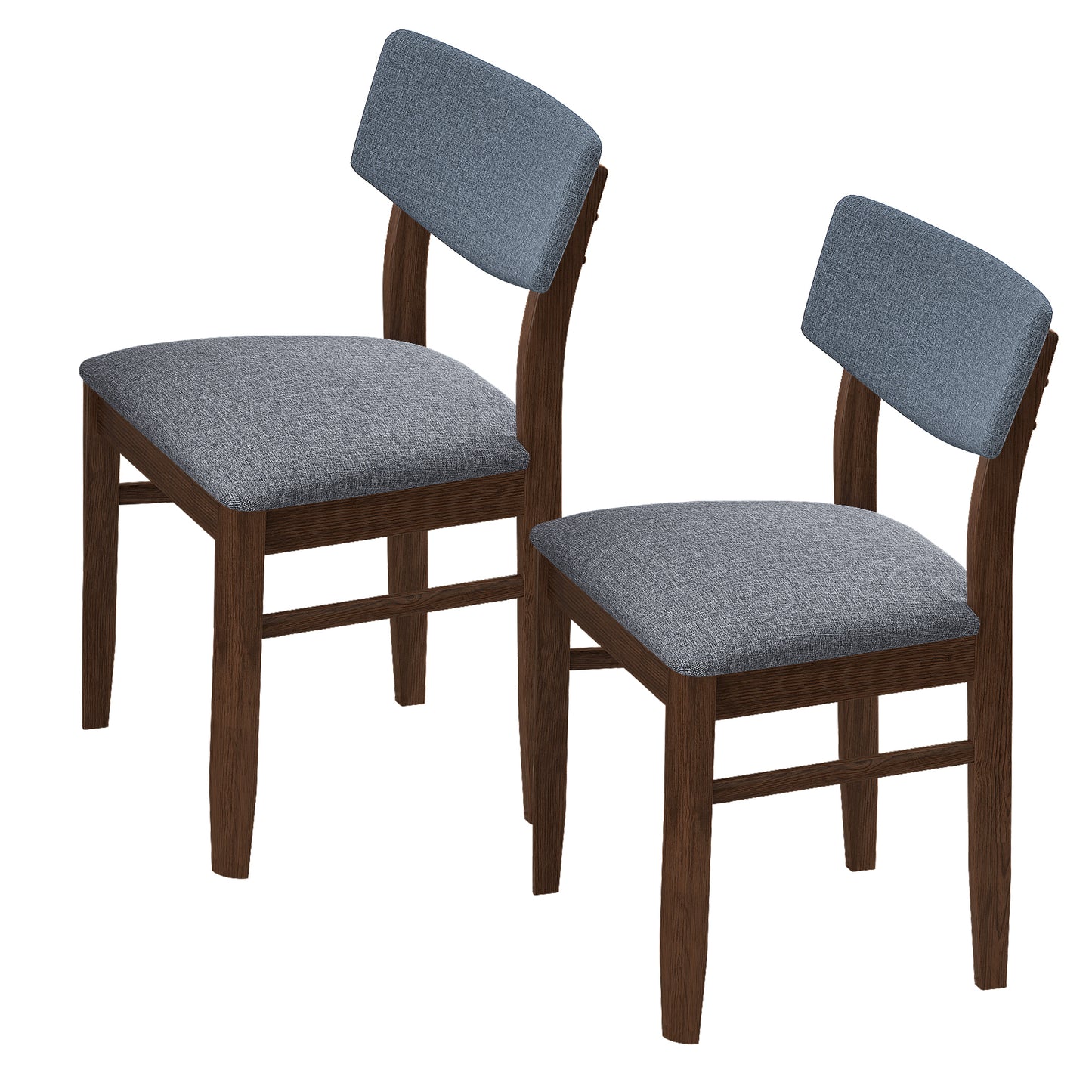 Burchard Fabric Cushion Retro Dining Chairs (Set of 2) - Walnut