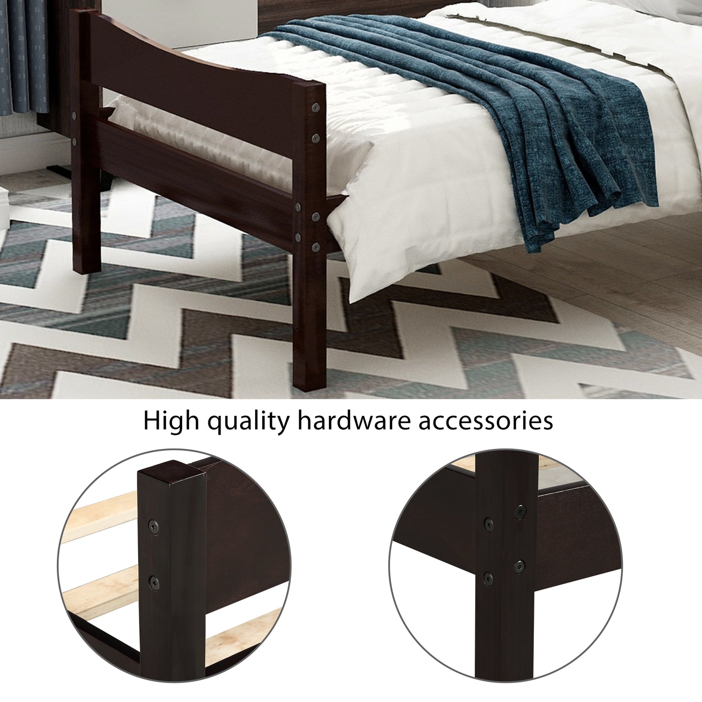 Harmony Haven Twin Wood Platform Bed - Espresso Elegance