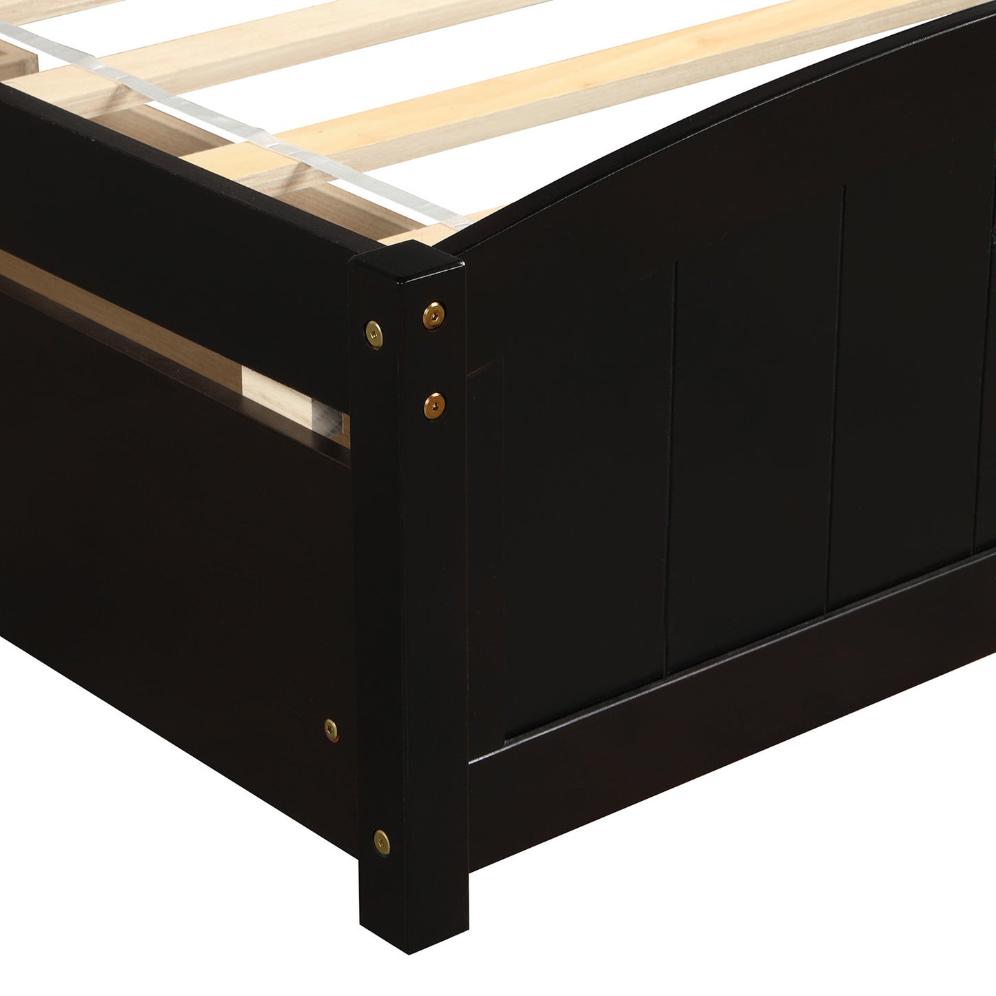 Elegant Espresso Twin Bed with Dual Drawers