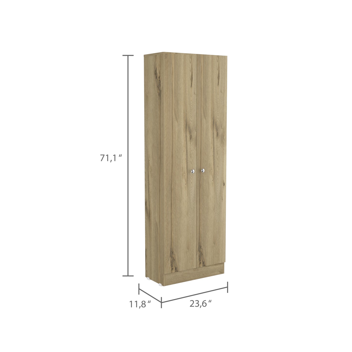 Greyson Tall Storage Cabinet - Light Oak and Black