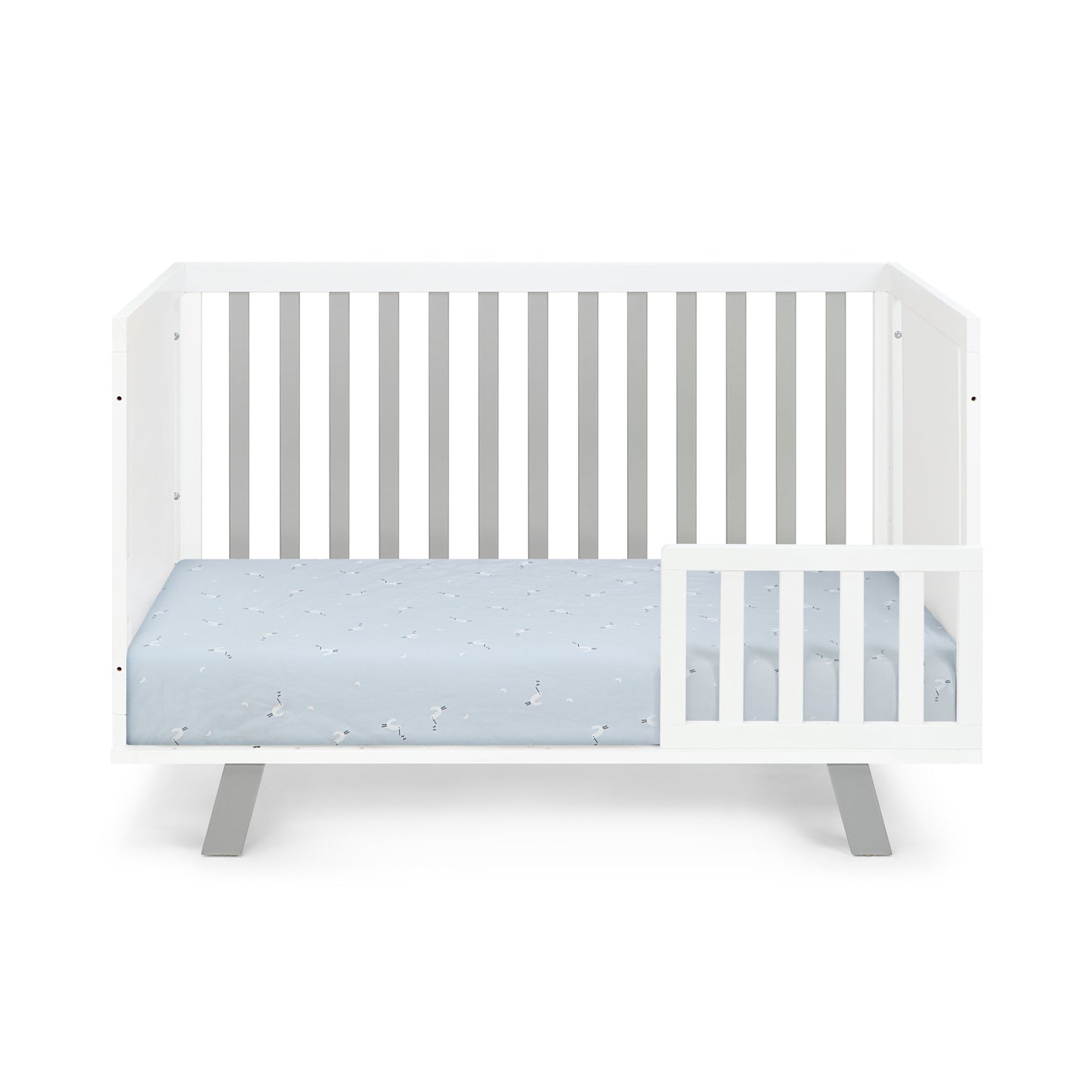 Luna 3-in-1 Convertible Island Crib White/Gray