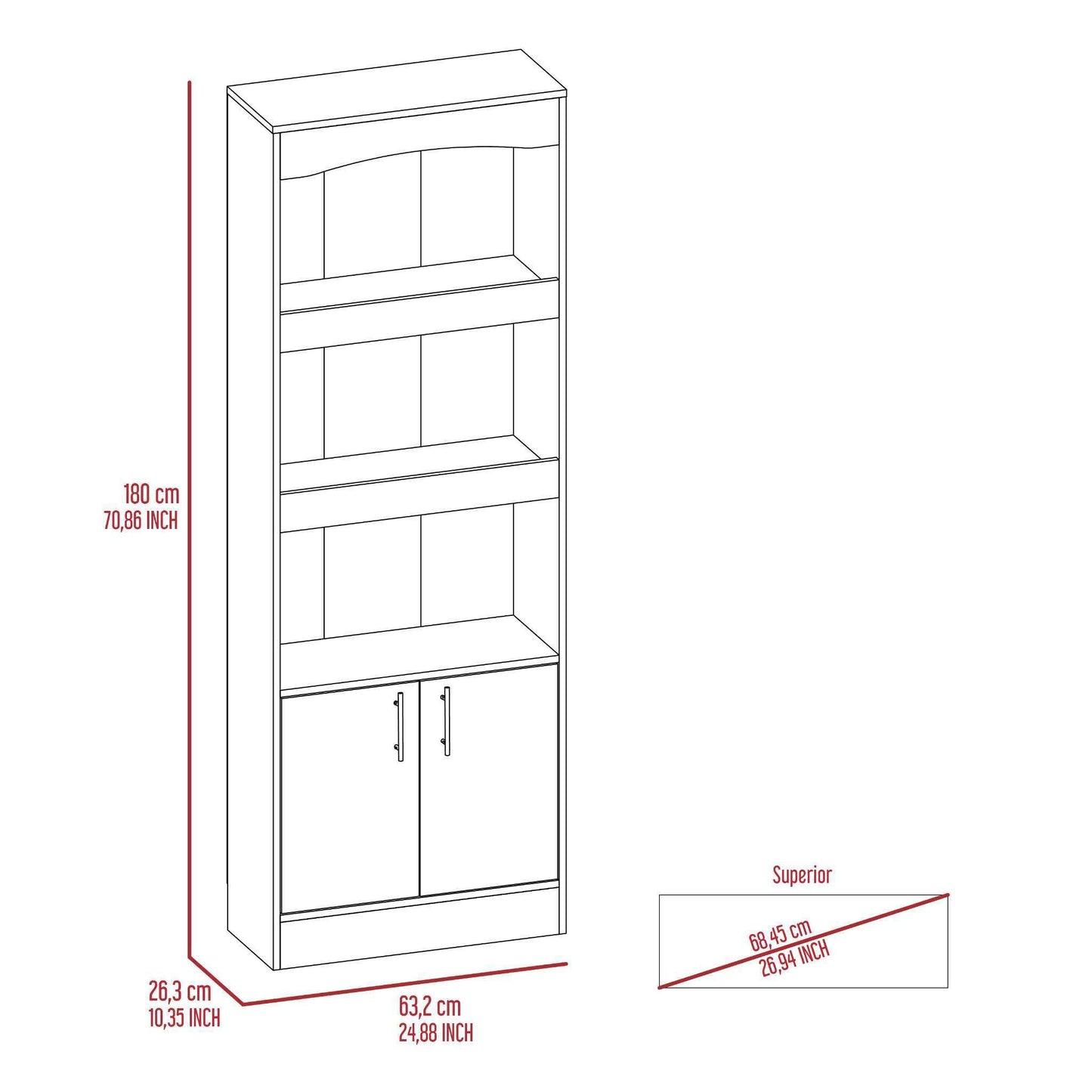 Coastal Haven 1-Drawer 3-Shelf Bookcase - Light Grey