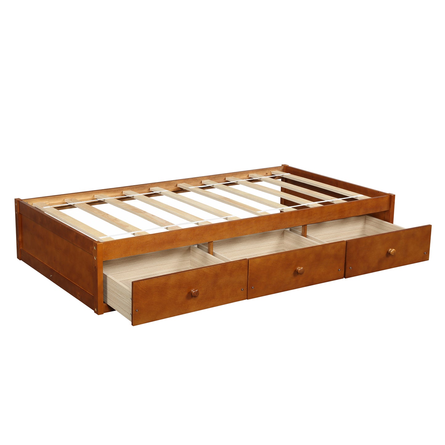 Oris Twin Size Wood Platform Bed - Oak