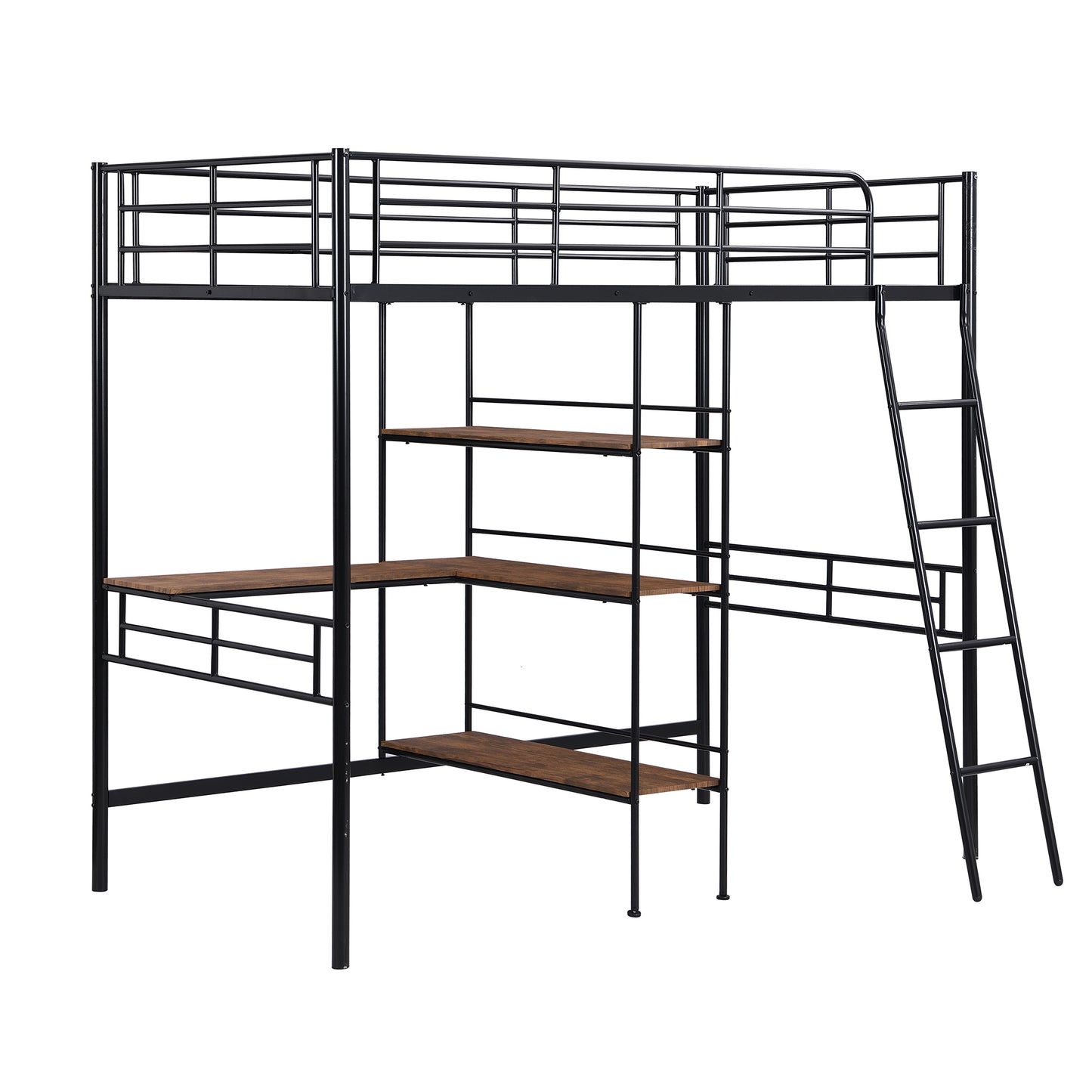 ElevateMax Twin Loft Bed with Desk and Shelves