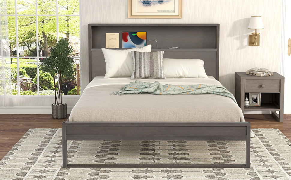 ElegantRest Queen Platform Bed