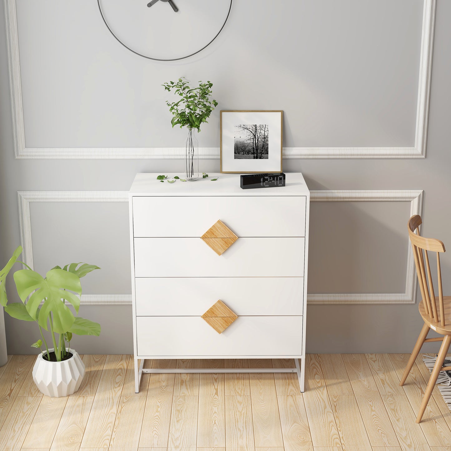 Elegant Oakwood Square Dresser