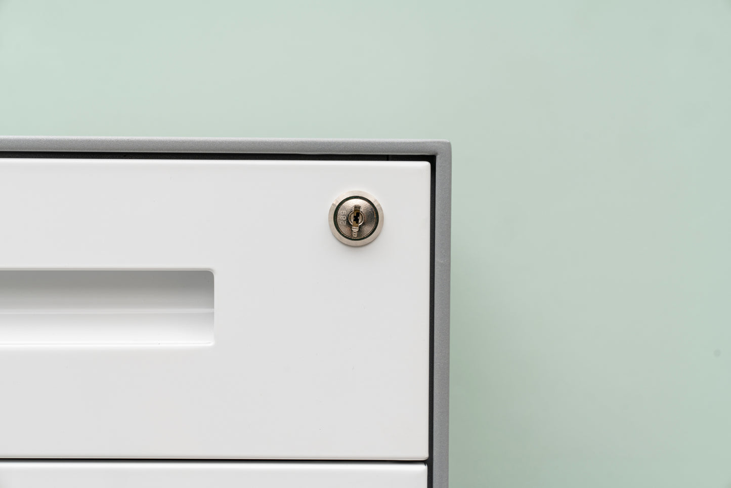 Compact 3 Drawer Mobile File Cabinet - White+Grey