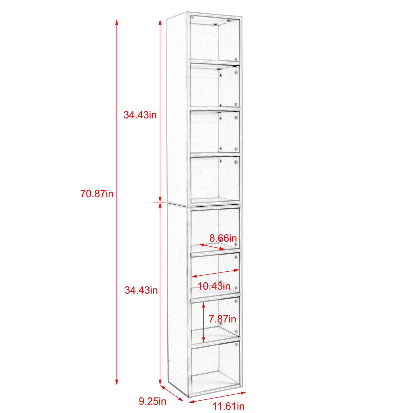 Slim Storage Cabinet - White