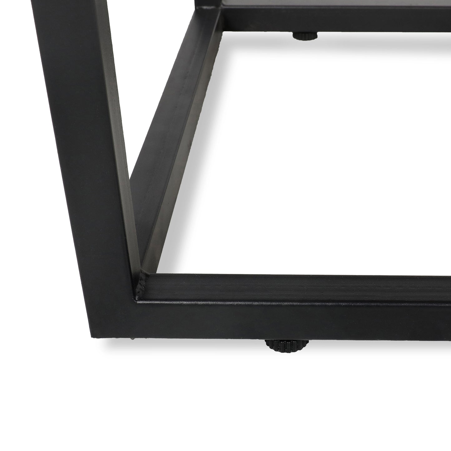 Metal Base Upholstered Bench - Black