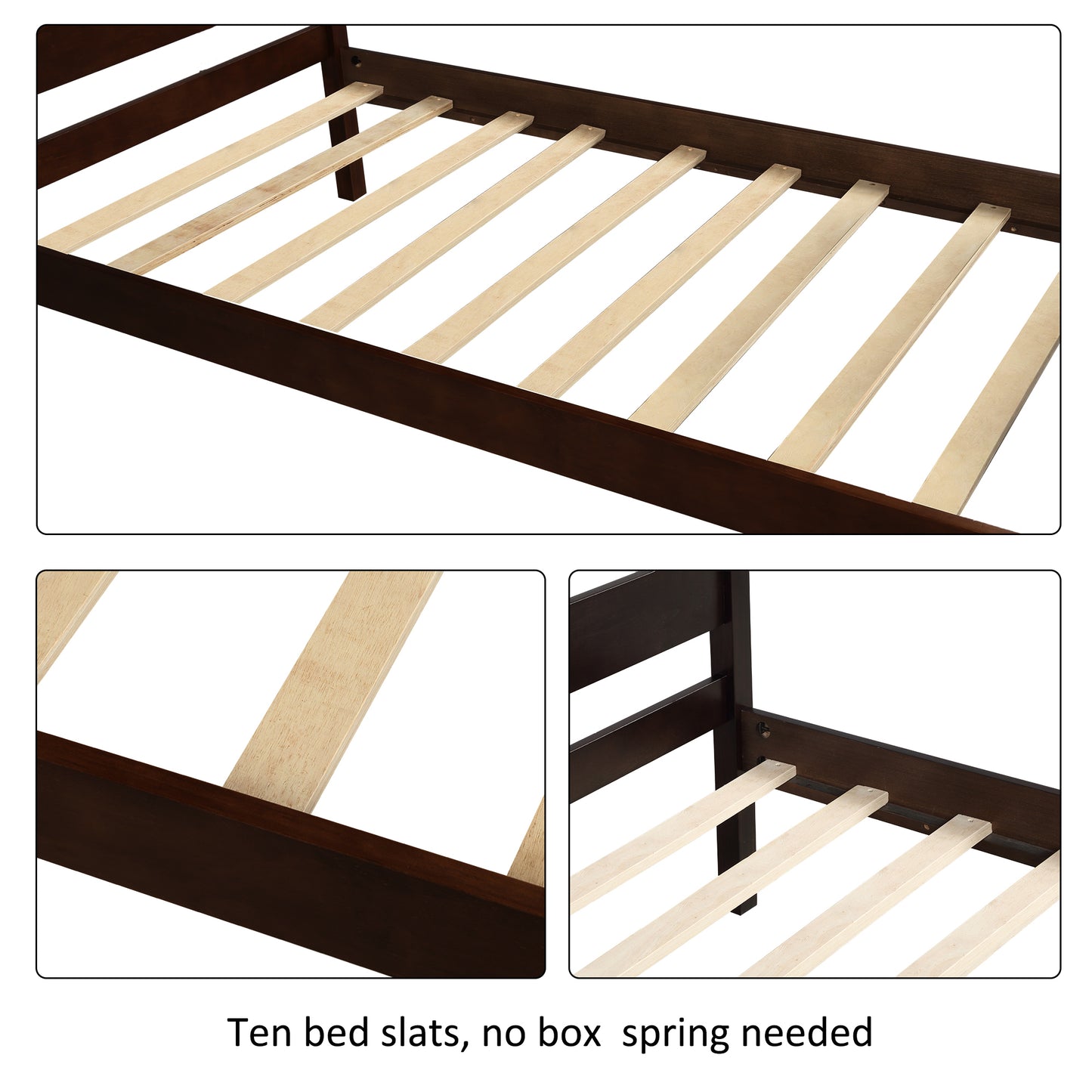 Harmony Haven Twin Wood Platform Bed - Espresso Elegance