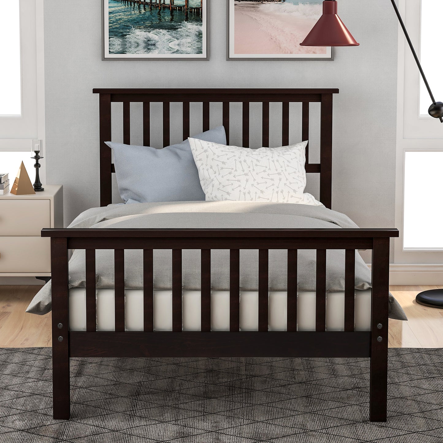 Elegant Dreams Twin Espresso Bed