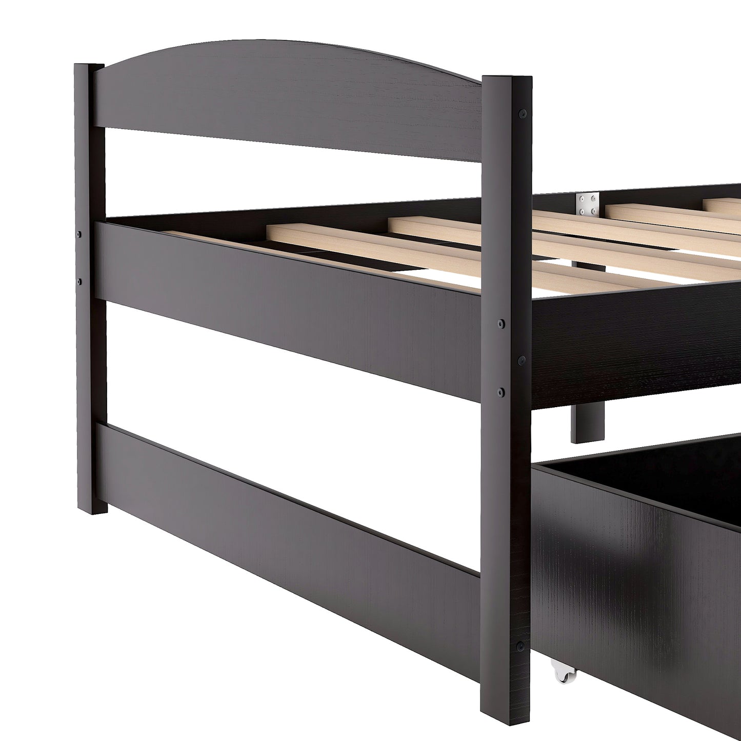 Espresso Dream Twin Platform Bed with Dual Drawers
