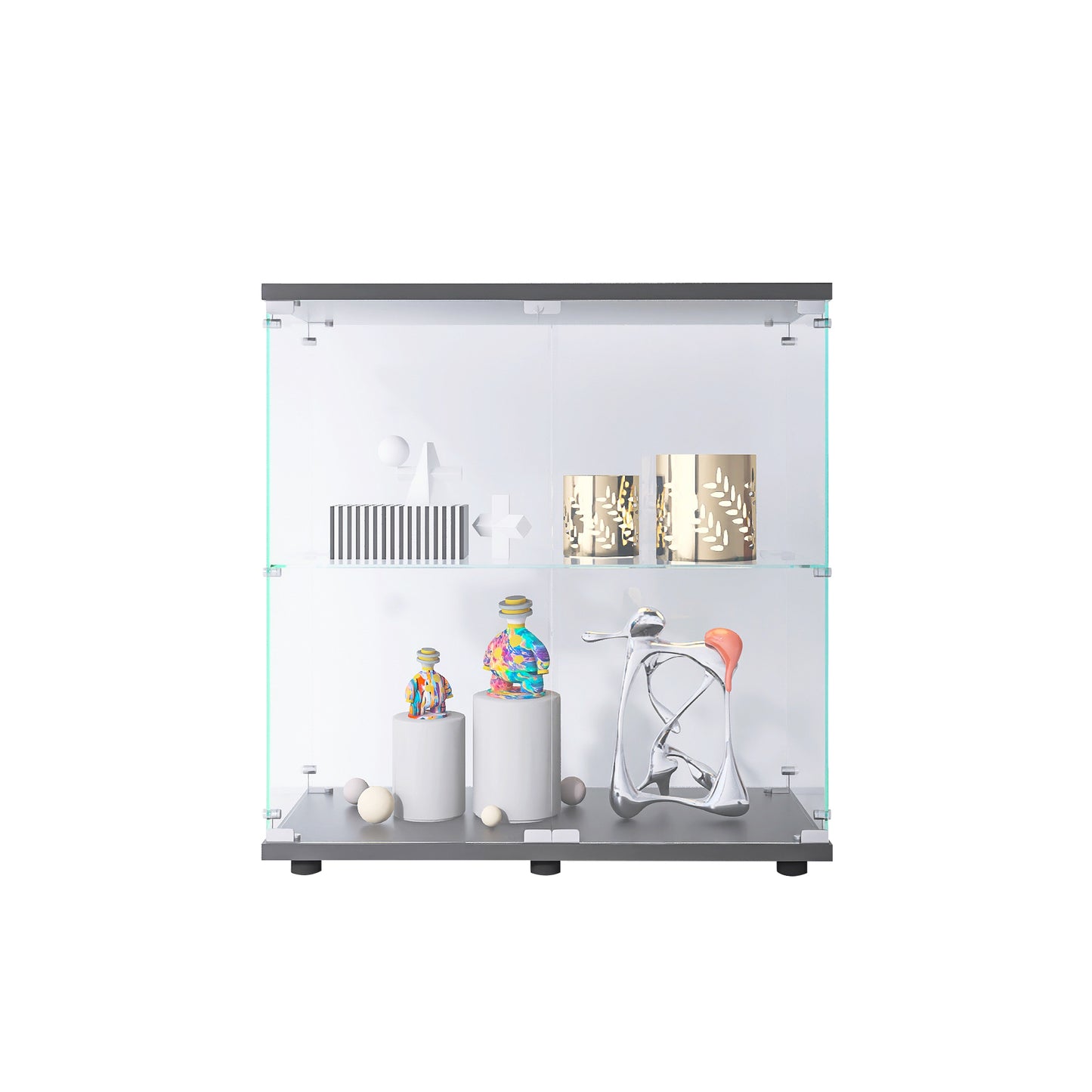 Glass Showcase Cabinet - Black