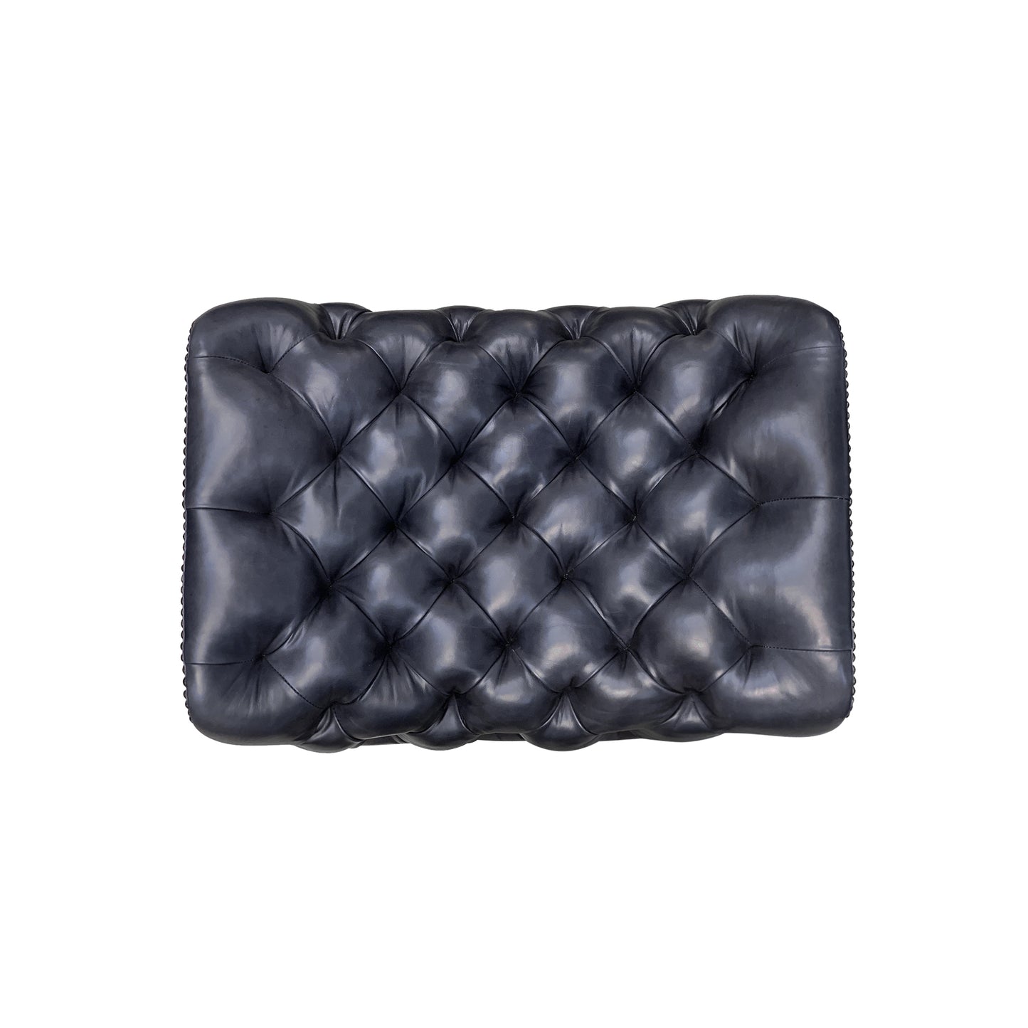 Lance Full Genuine Leather Swivel Ottoman