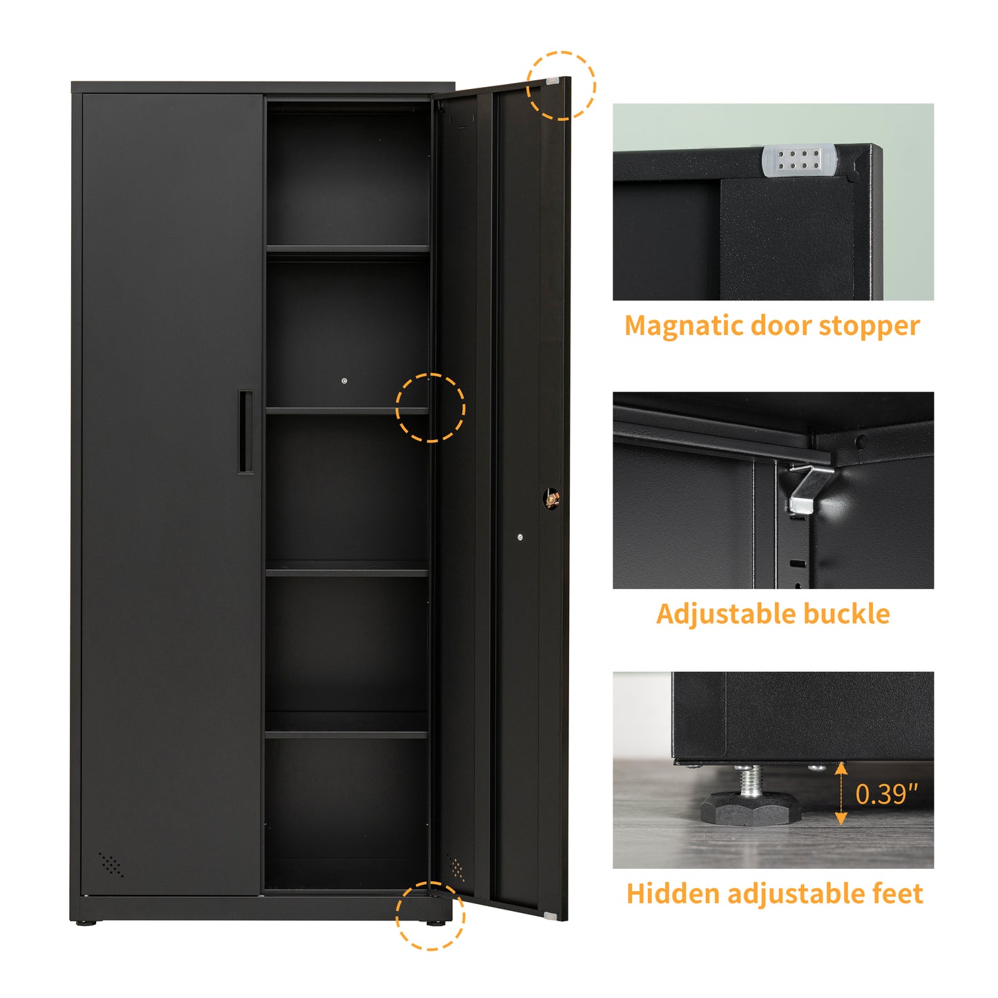 Space Max Storage Cabinet - Black