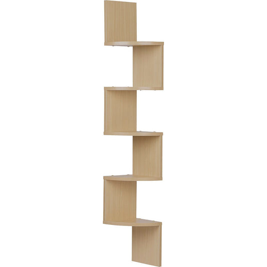 Beech Corner Wall Mount Shelf - Brown