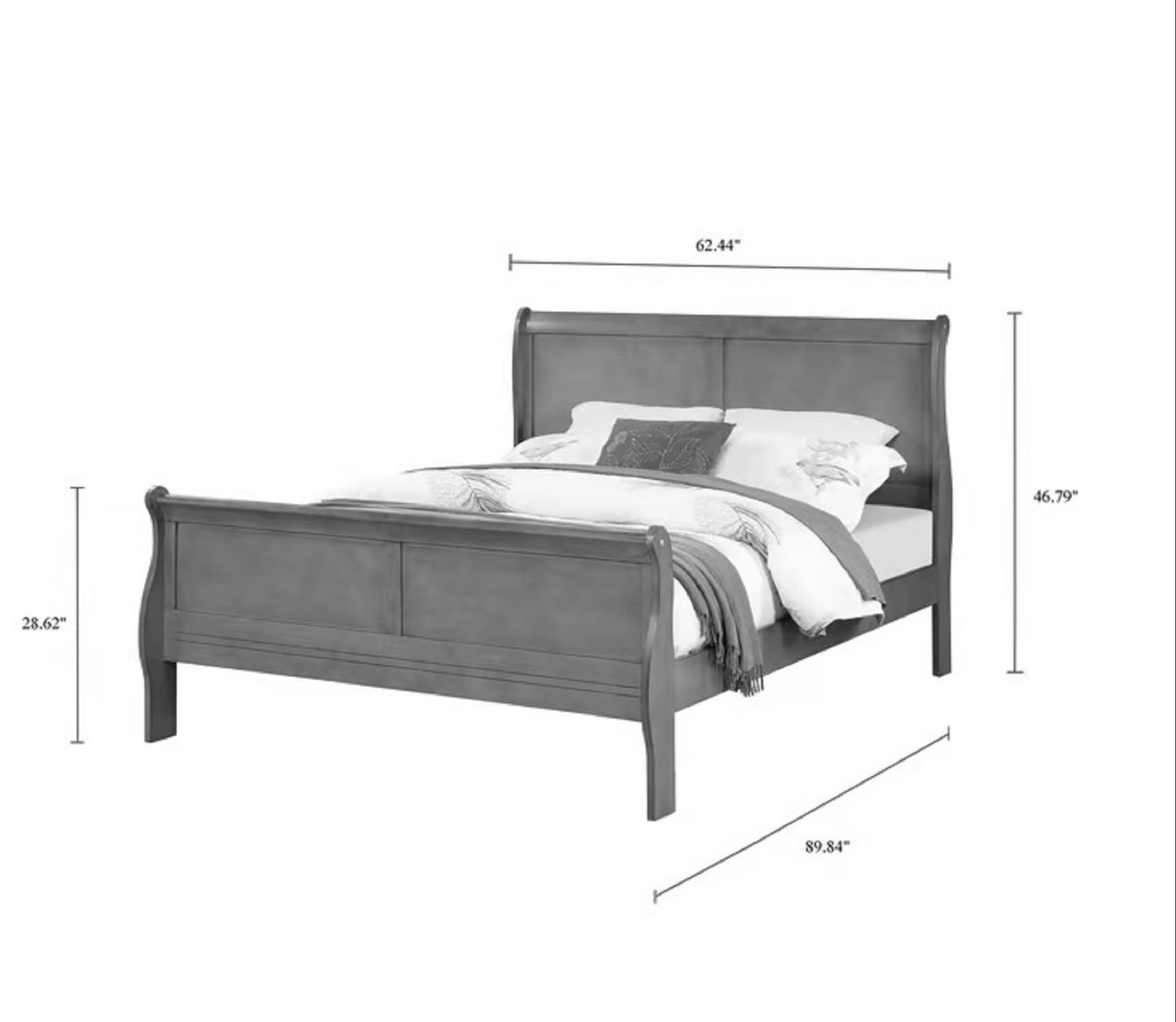 Elegance Rest Queen Size Panel Sleigh Bed
