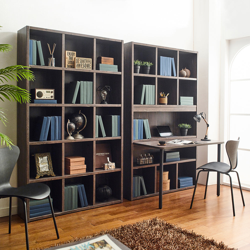 Grayson-D Wooden Desk with Shelf - Grey