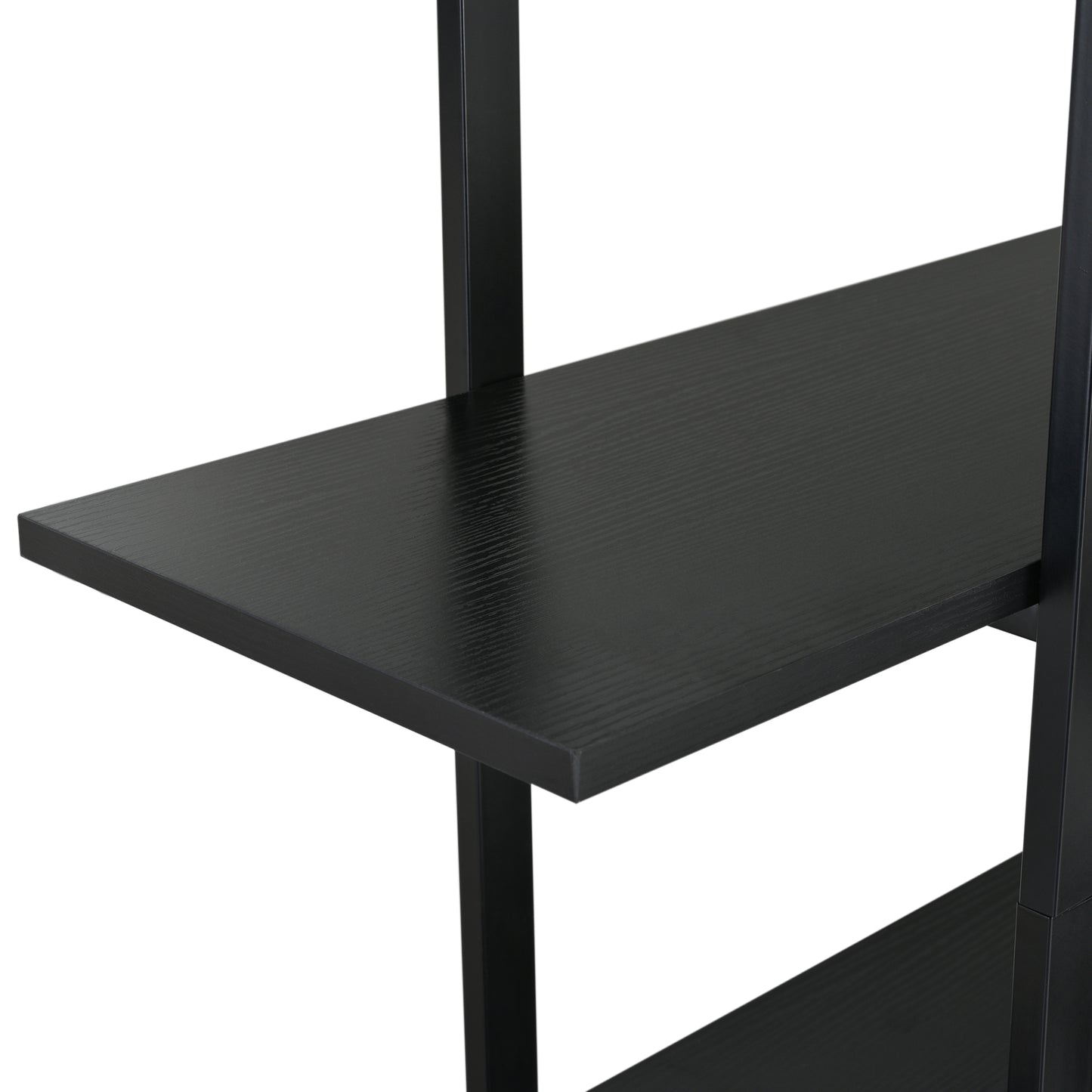 Stainless Steel Frame Corner 6-tier Shelves - Black