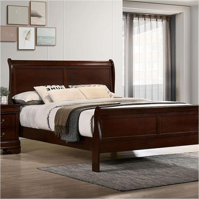 Louis Philippe Solid Wood Full Size Bed - Cherry