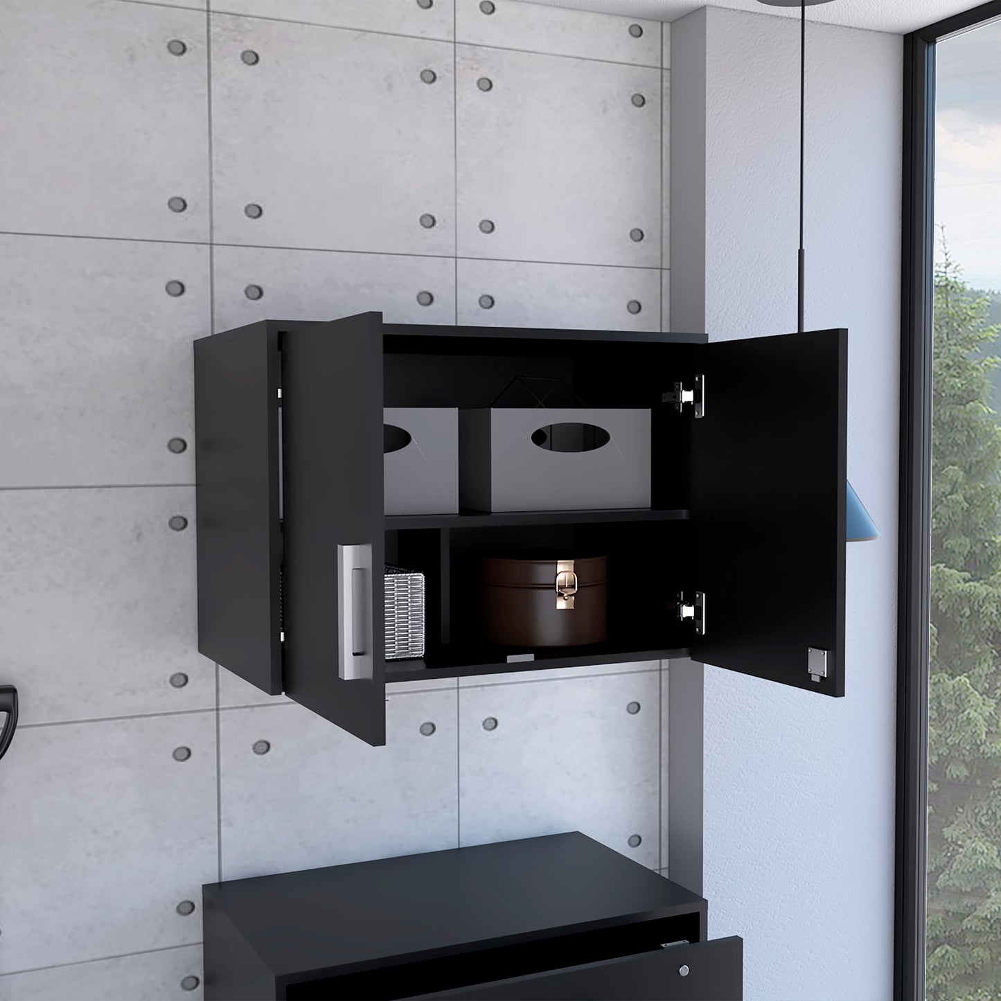 Medford 2 Drawer Cabinet - Black