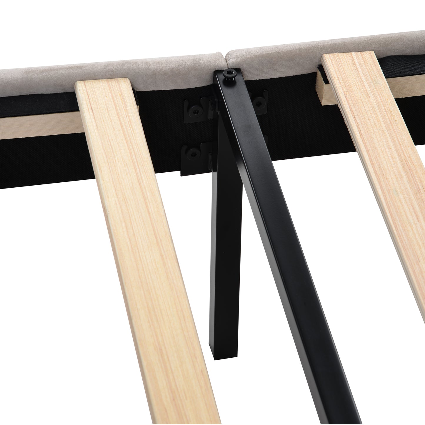 Xavier Twin Size Storage Bed Metal Platform Bed with Drawer - Beige