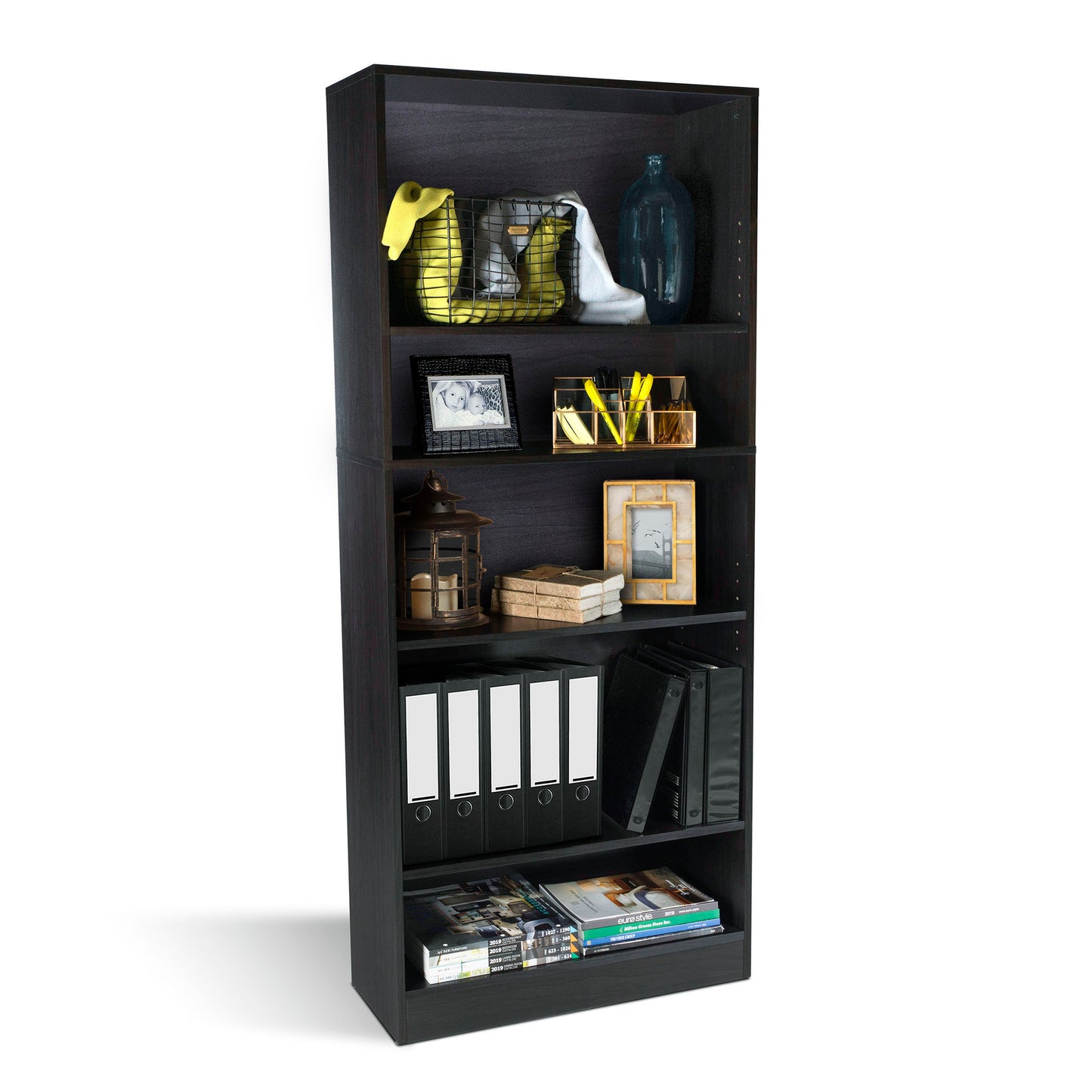 Oskar 5 Shelf Bookcase - Espresso