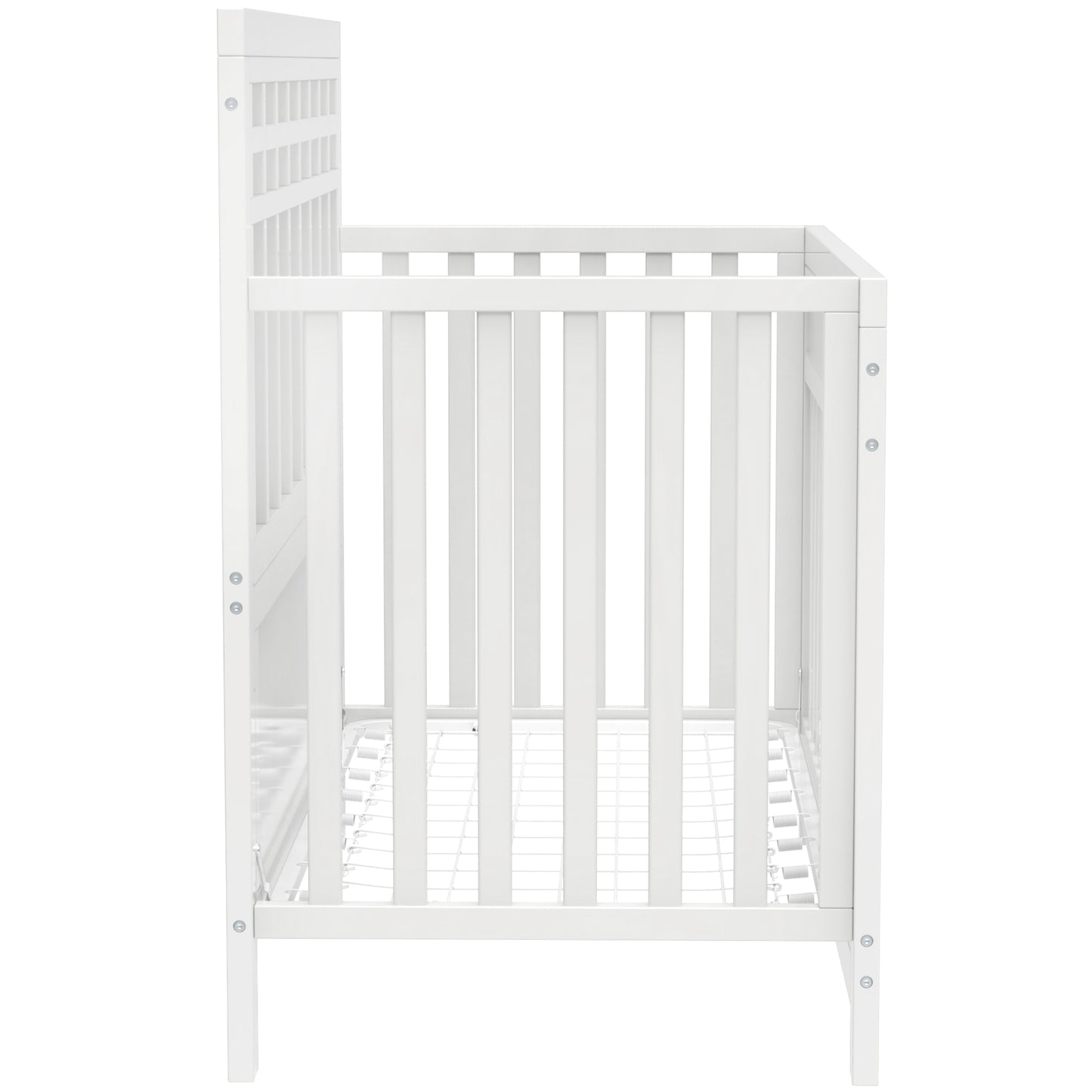Baby Safe Crib Pine Solid Wood Non-Toxic - White