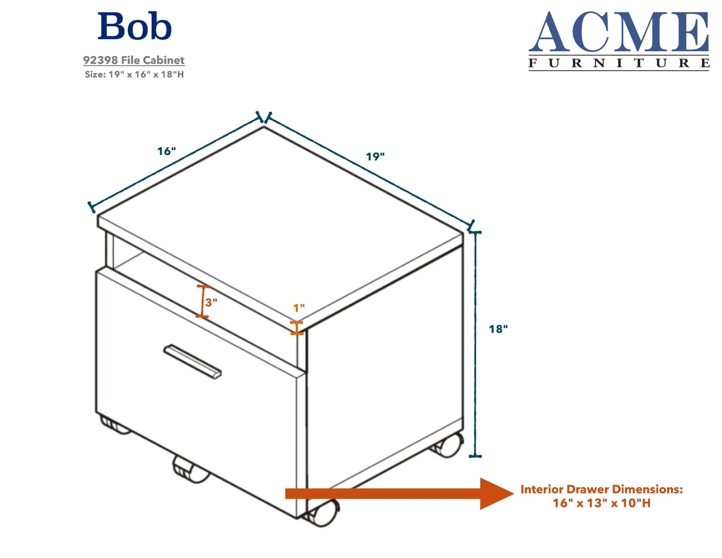 Black File Cabinet