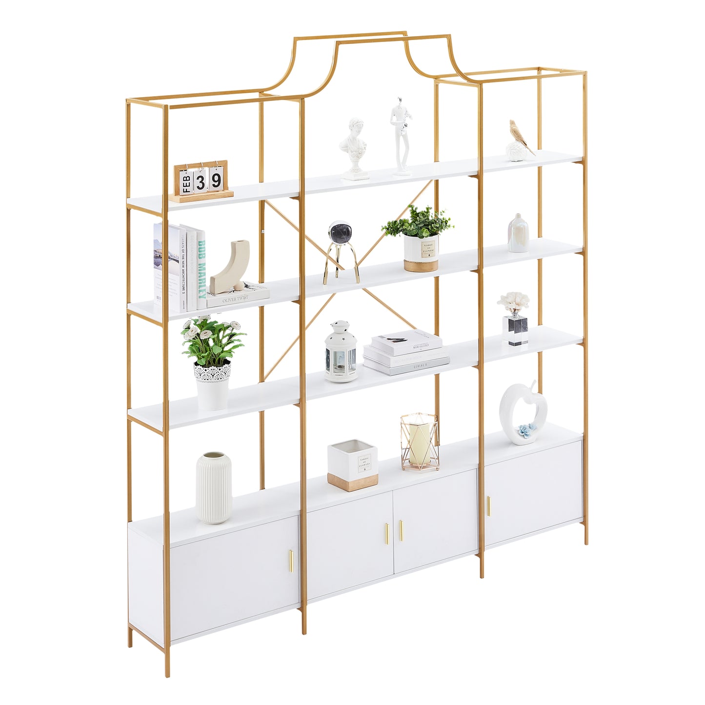X Bar Gold Frame Bookcase