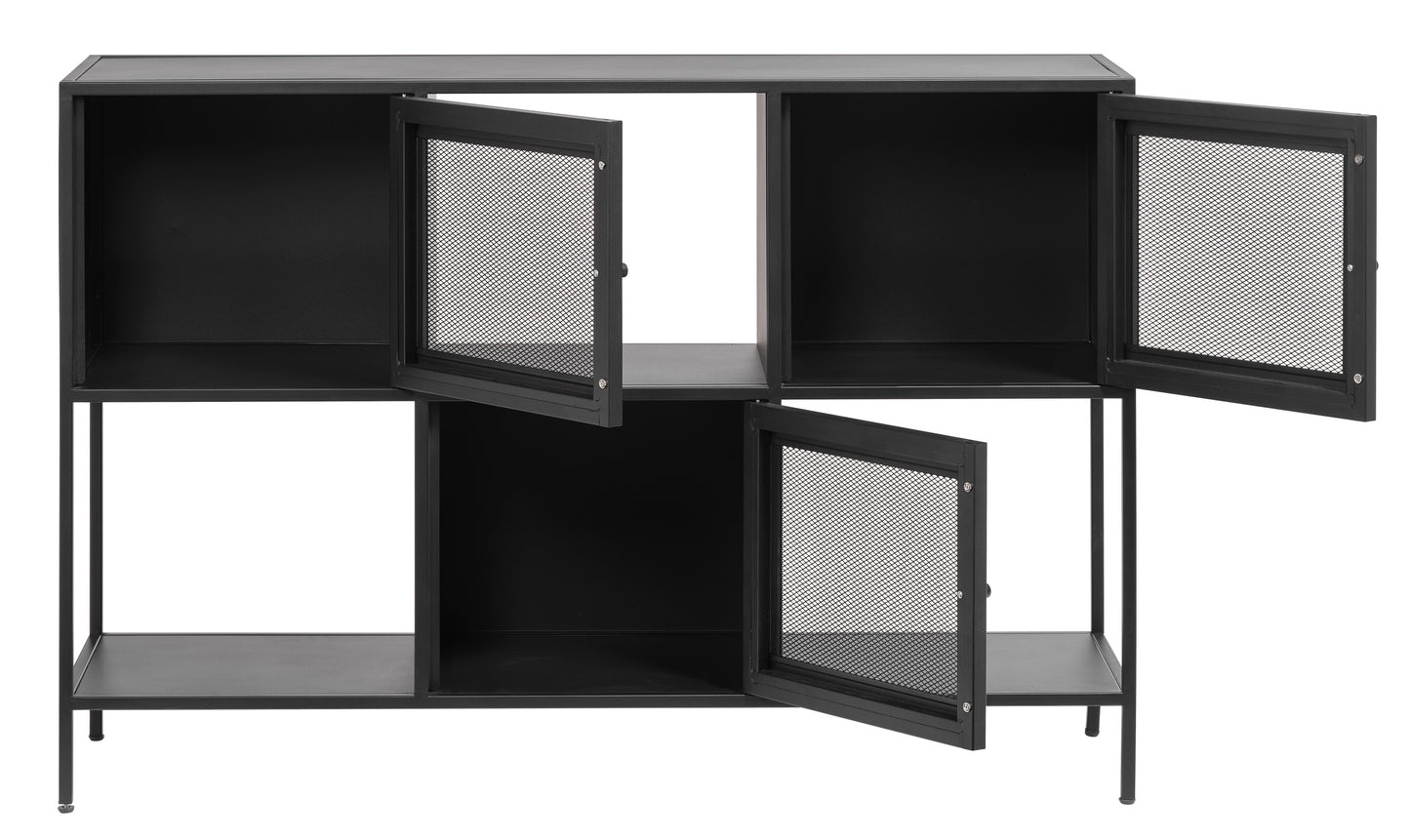 Black Mesh Storage Cabinet