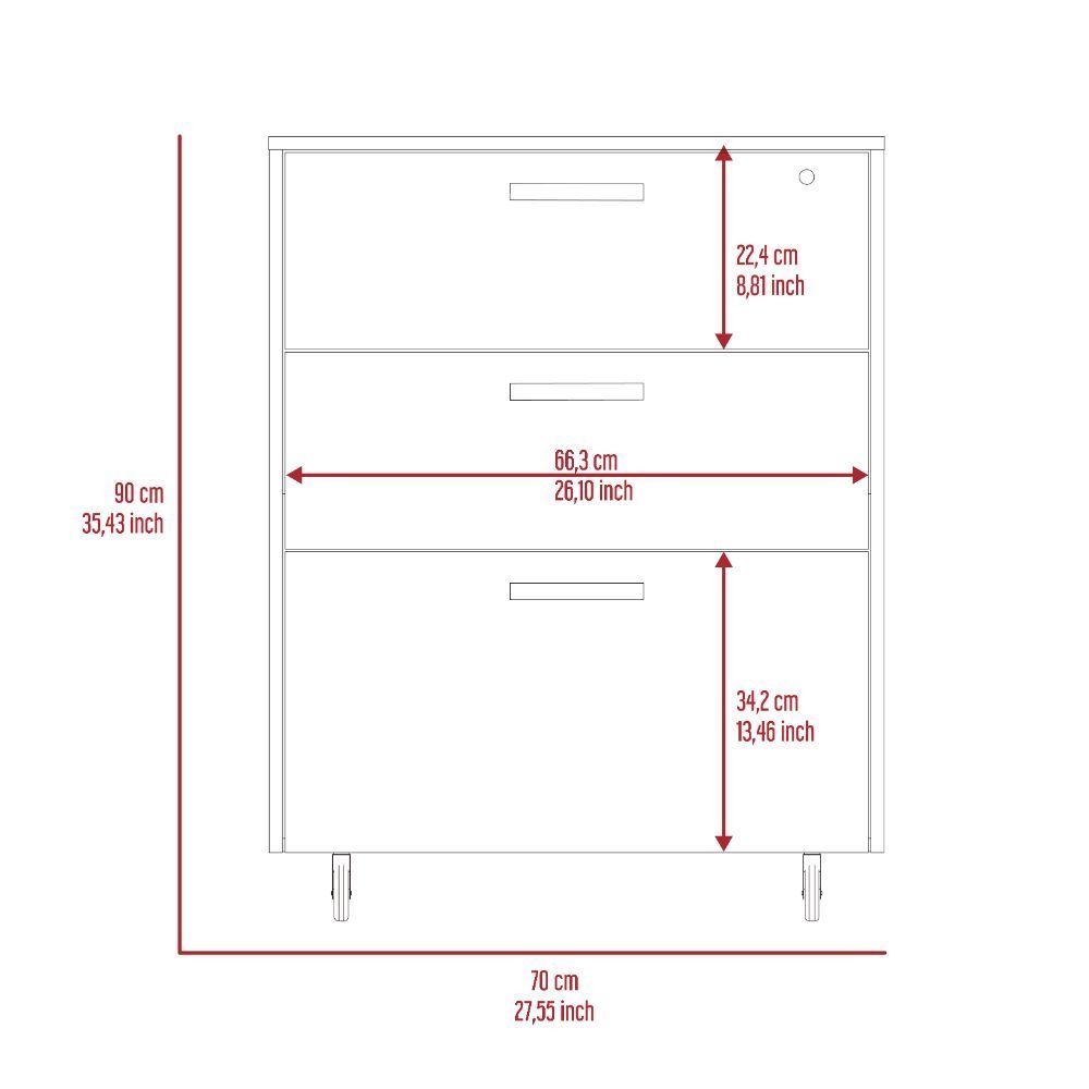 Medford 3-Drawer Cabinet - Black