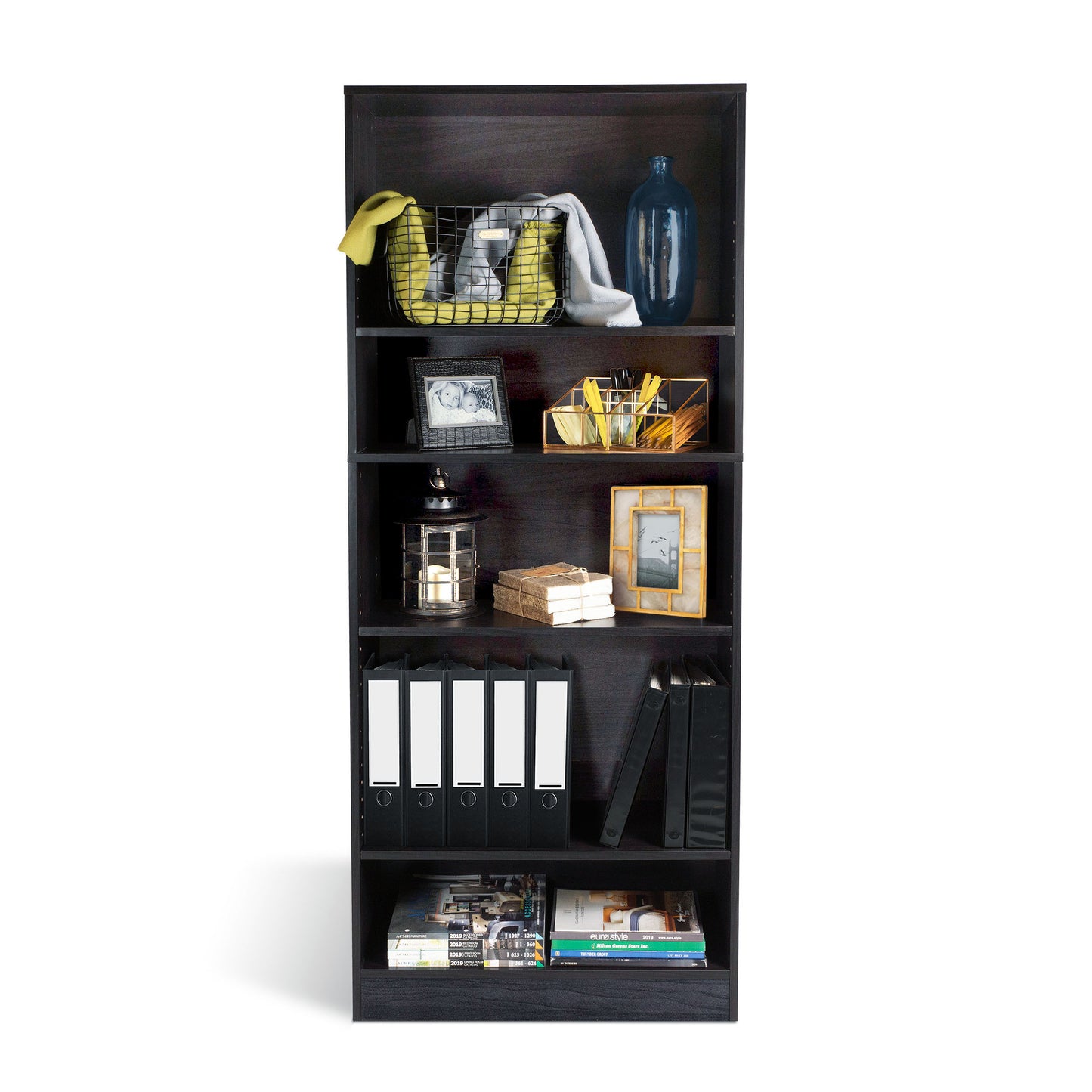 Oskar 5 Shelf Bookcase - Espresso