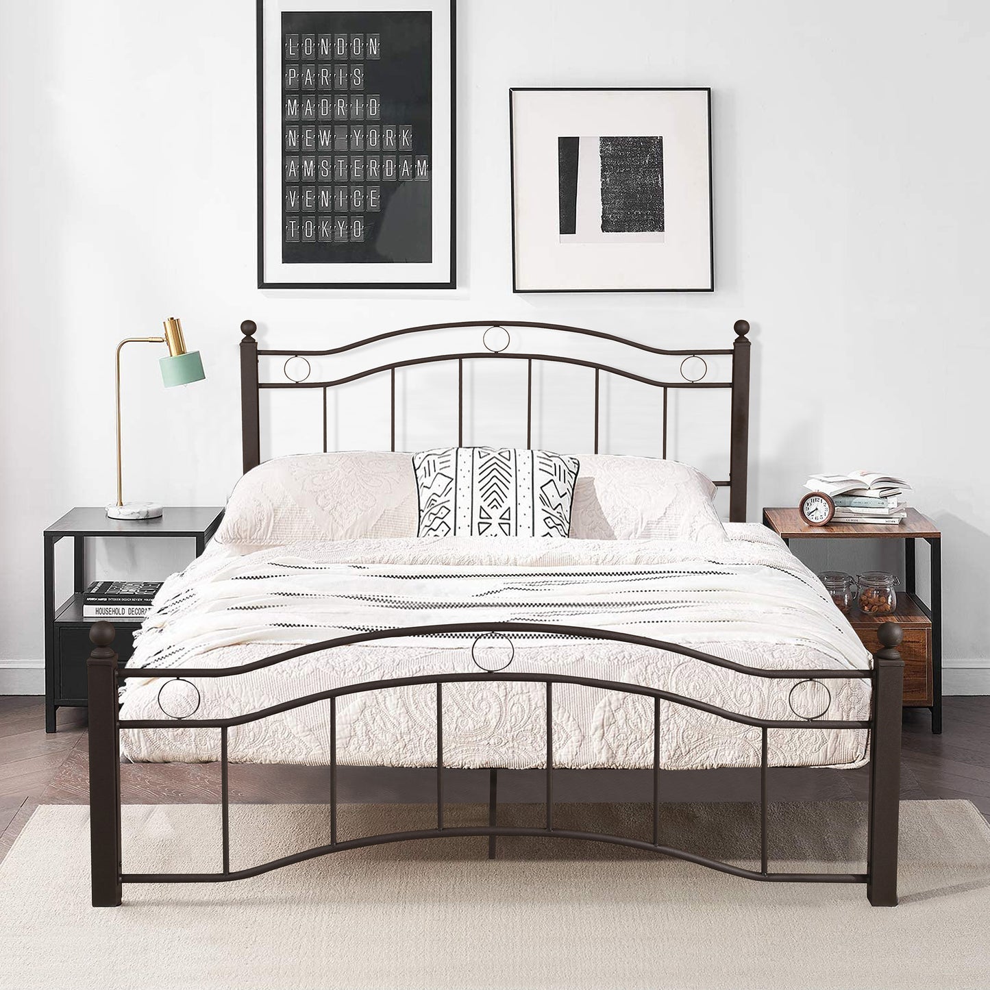 Royal King Size Metal Bed Frame - Bronze