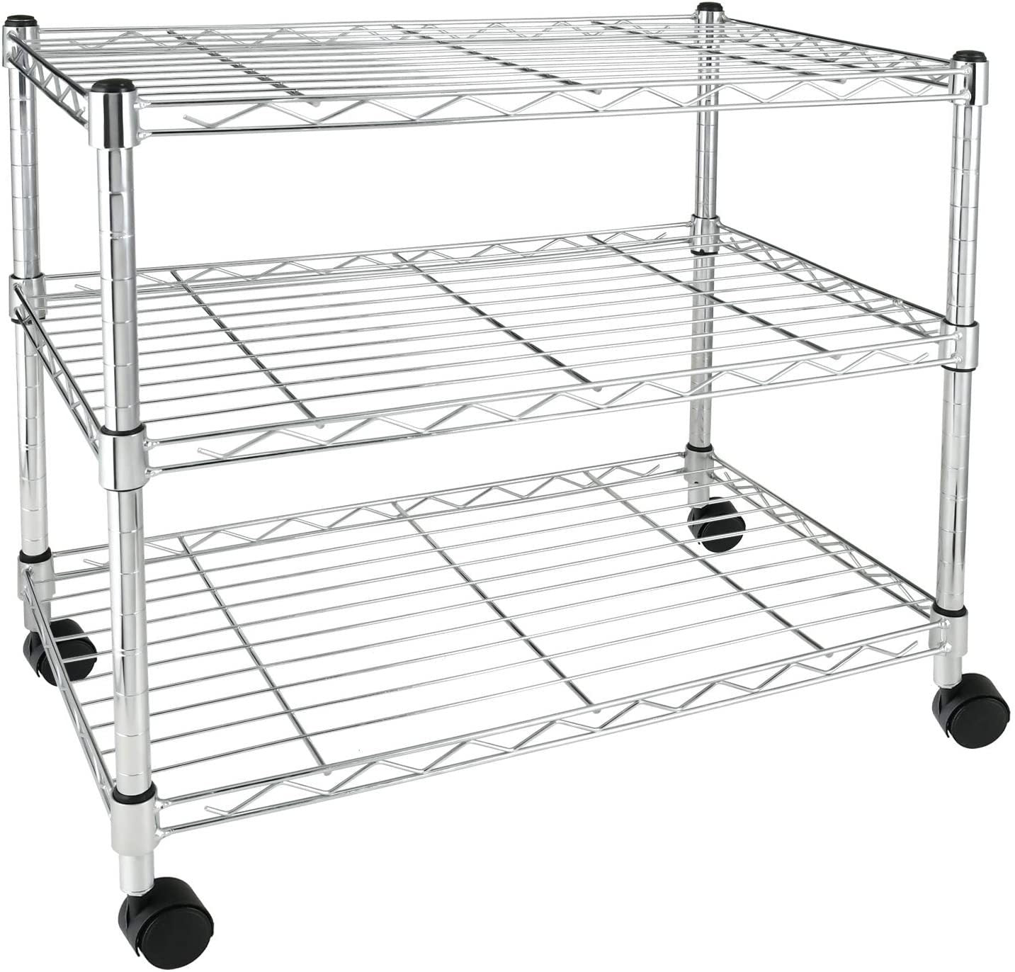 Simple Deluxe III 3-Tier With Wheels- Silver