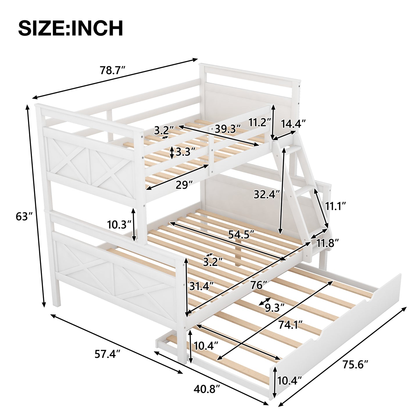 Dreamscape Twin Trundle Bunk Bed
