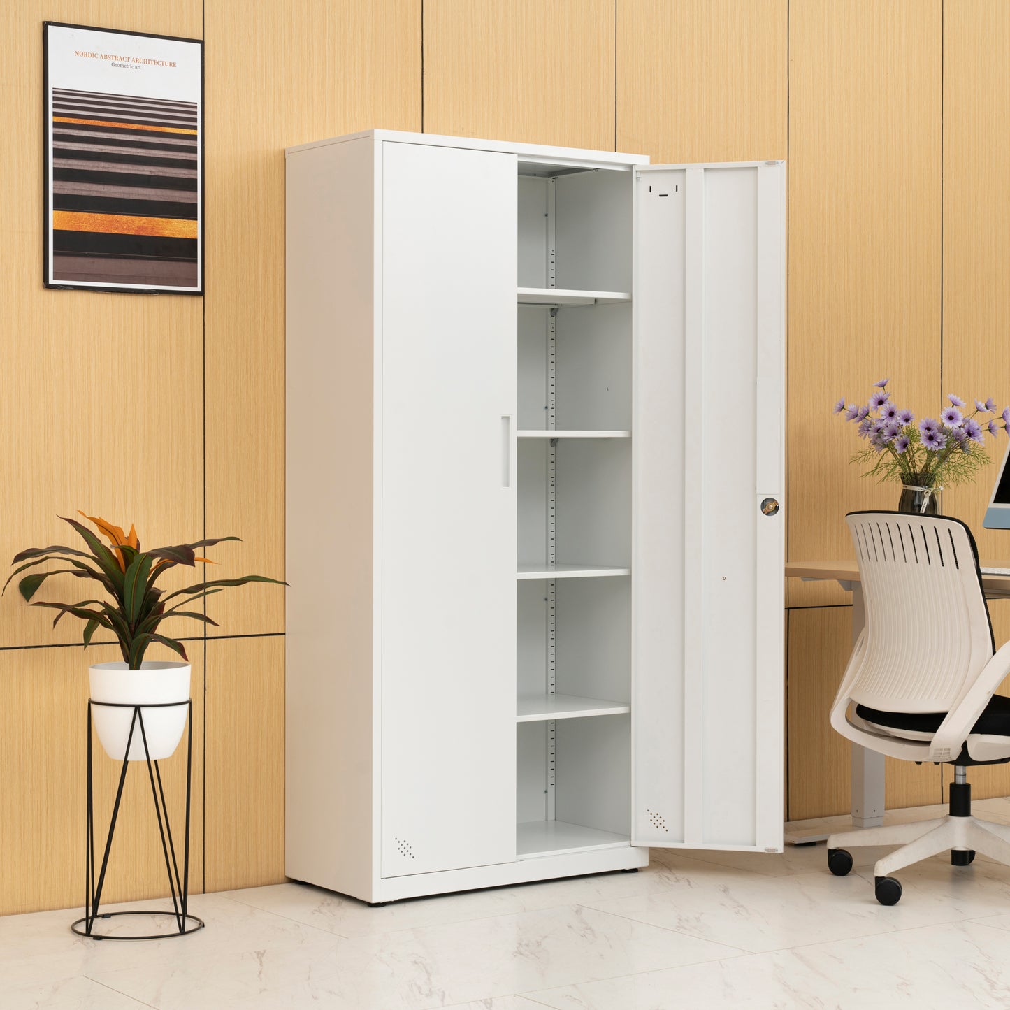 Space Max Storage Cabinet - White