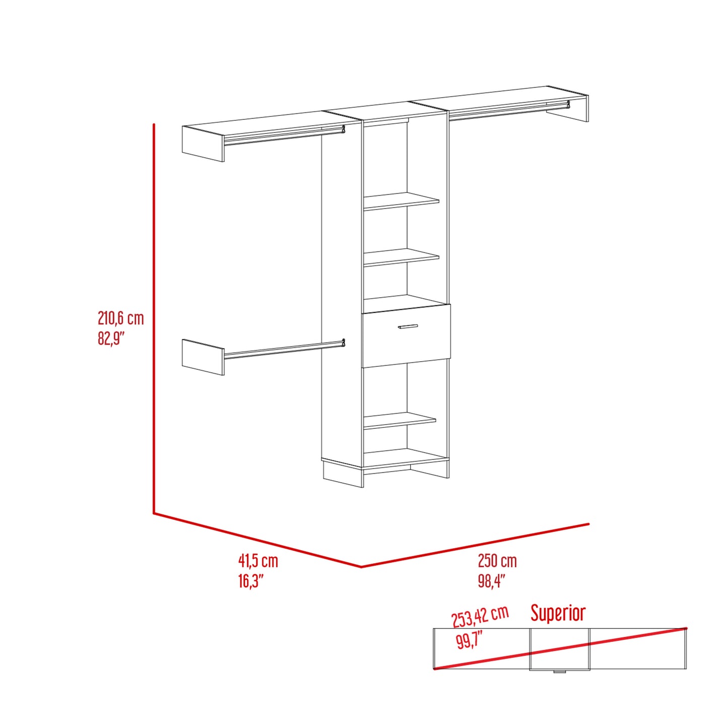 Walnutwood Closet Organizer