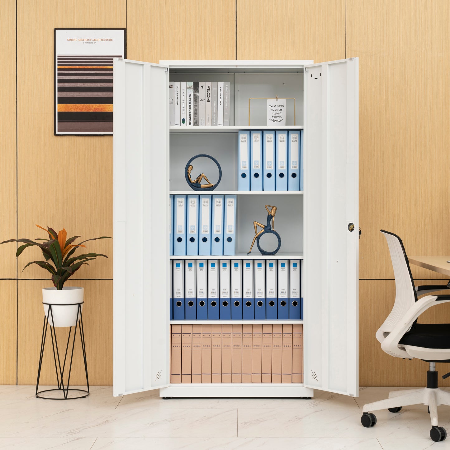 Space Max Storage Cabinet - White