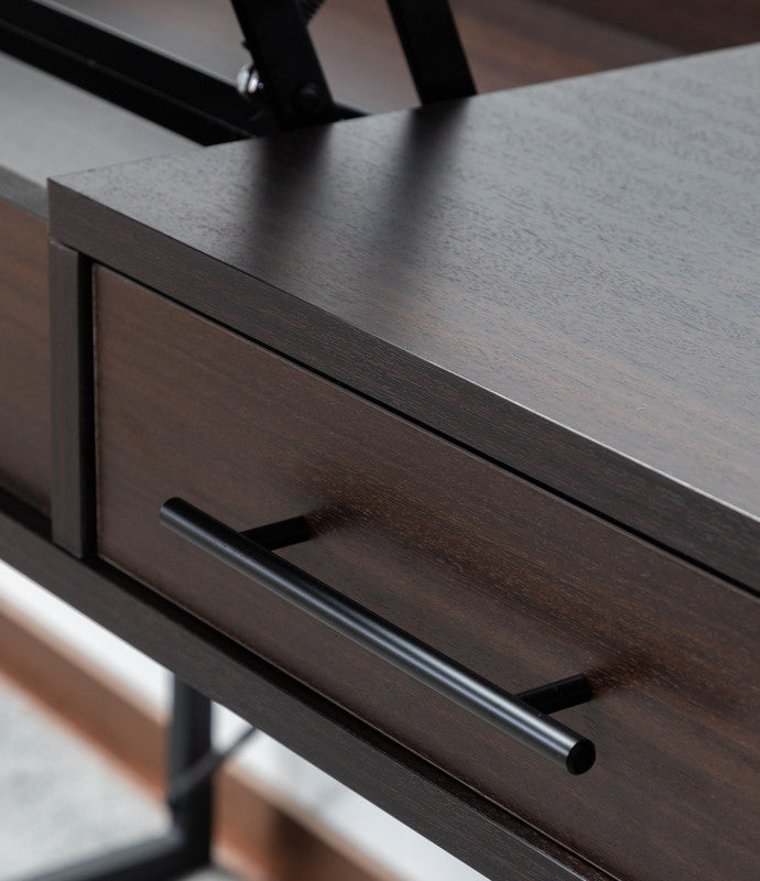 Lumina Walnut Wood Lift Top Desk with Secret Compartment and Drawer