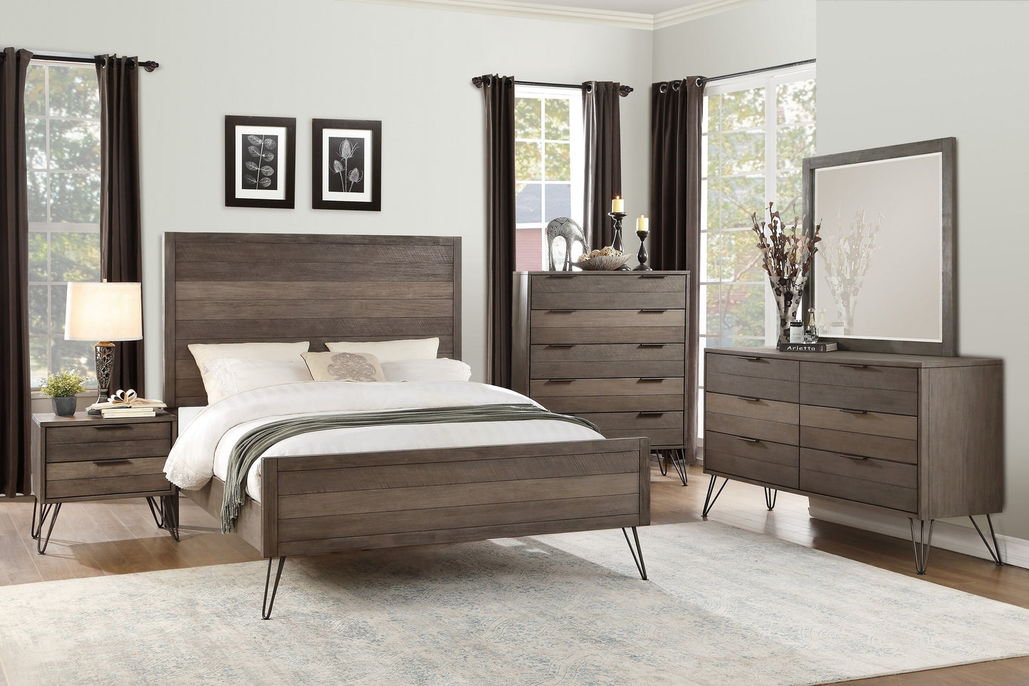 Elegance Rest 3-Tone Gray Eastern King Bed