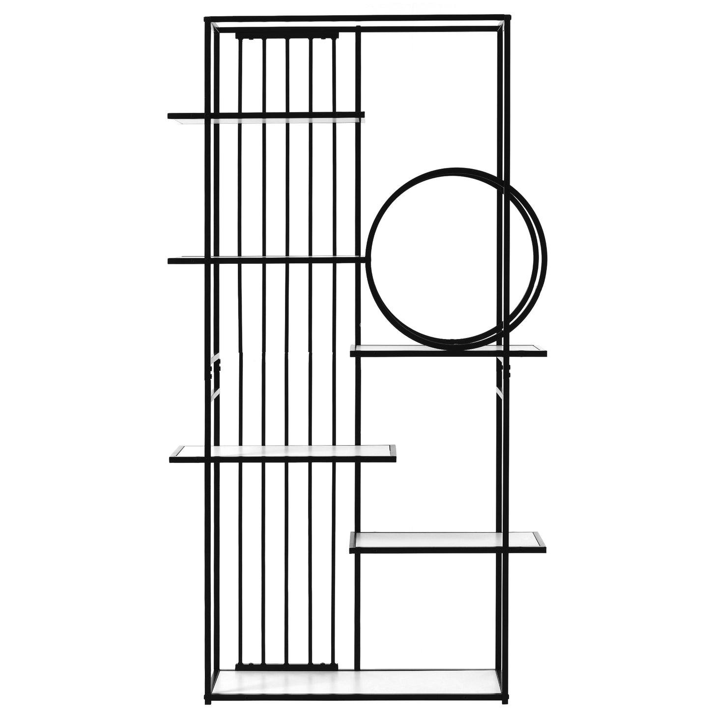 Metal Frame Storage Large Bookshelf Furniture, White
