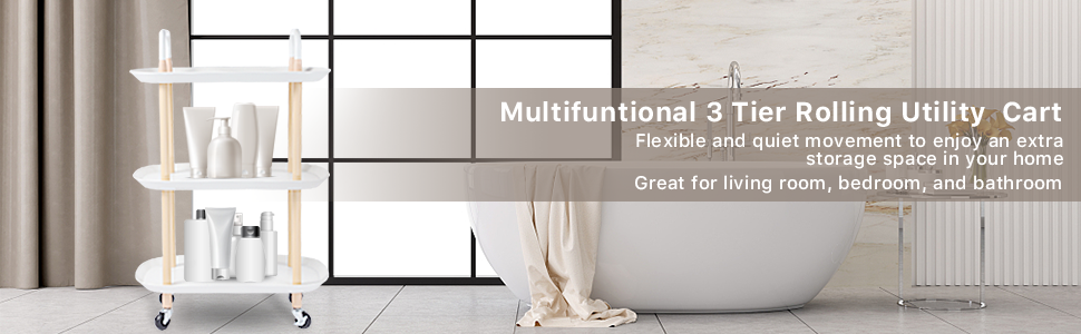 3-Tier Rolling Storage Utility Cart